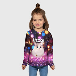 Лонгслив детский Inzoi кошечка и логотип, цвет: 3D-принт — фото 2