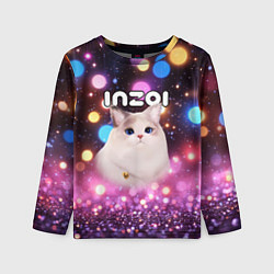 Лонгслив детский Inzoi кошечка и логотип, цвет: 3D-принт