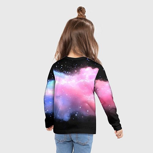 Детский лонгслив Inzoi логотип и кошечка на облаке / 3D-принт – фото 6