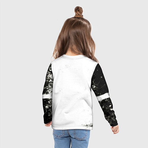 Детский лонгслив Прыжки на батуте черно-белое / 3D-принт – фото 6