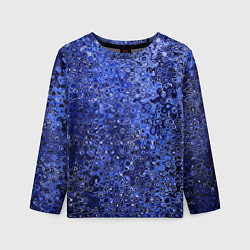 Лонгслив детский Синий ультрамарин абстрактная текстура, цвет: 3D-принт