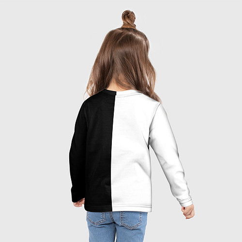 Детский лонгслив Black white пополам / 3D-принт – фото 6