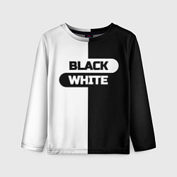 Детский лонгслив Black white пополам
