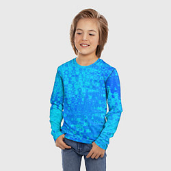 Лонгслив детский Голубой неоновый абстрактная текстура, цвет: 3D-принт — фото 2