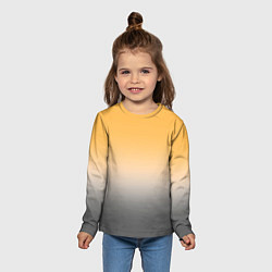 Лонгслив детский Бледный жёлто-серый градиент, цвет: 3D-принт — фото 2