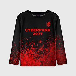 Детский лонгслив Cyberpunk 2077 - red gradient посередине