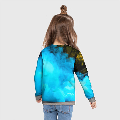 Детский лонгслив Самокат в синем дыму / 3D-принт – фото 6