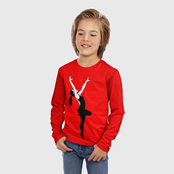 Лонгслив детский Спортивная гимнастика на красном, цвет: 3D-принт — фото 2