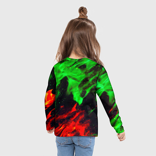 Детский лонгслив Monster energy огонь лого / 3D-принт – фото 6