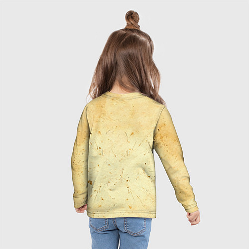 Детский лонгслив Трековый велосипедист на бежевом / 3D-принт – фото 6