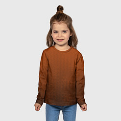 Лонгслив детский Красно-коричневый текстурированный градиент, цвет: 3D-принт — фото 2