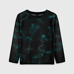 Детский лонгслив Color black turquoise