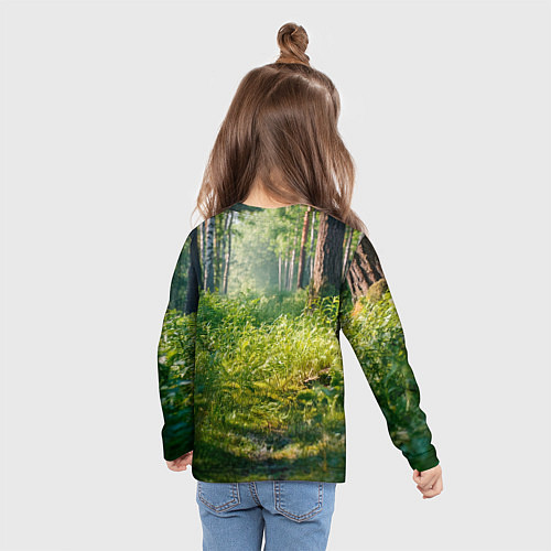 Детский лонгслив Колобок и заяц в лесу / 3D-принт – фото 6