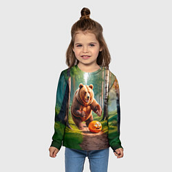 Лонгслив детский Колобок и медведь, цвет: 3D-принт — фото 2