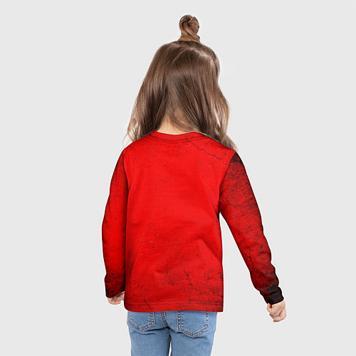 Детский лонгслив Ядро для талкания красного цвета / 3D-принт – фото 6