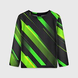Детский лонгслив Color black green