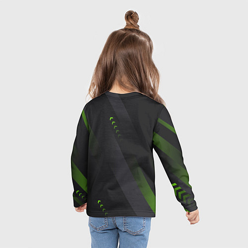 Детский лонгслив Color black green / 3D-принт – фото 6