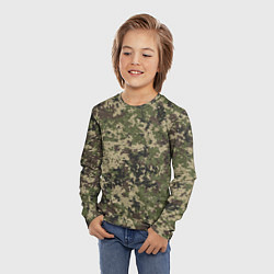 Лонгслив детский Камуфляж защитный пиксельный, цвет: 3D-принт — фото 2