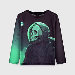 Лонгслив детский Скелет космонавта в зеленых оттенках, цвет: 3D-принт