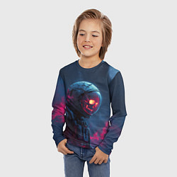 Лонгслив детский Скелет космонавта под луной, цвет: 3D-принт — фото 2