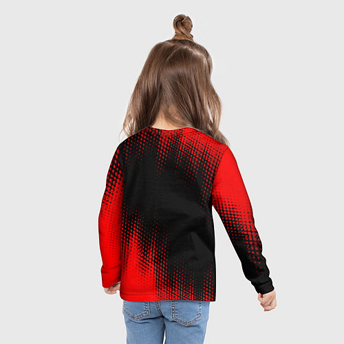 Детский лонгслив Infiniti - red gradient посередине / 3D-принт – фото 6