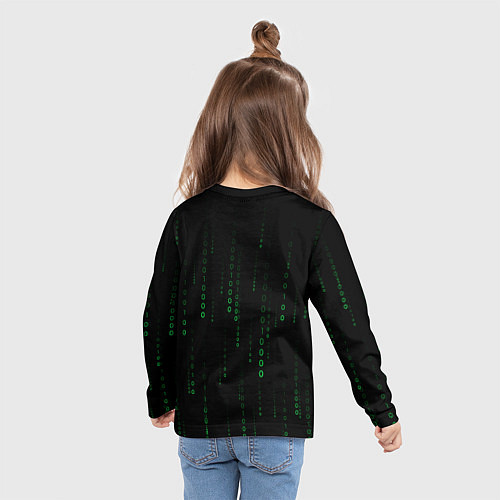 Детский лонгслив Color black green / 3D-принт – фото 6