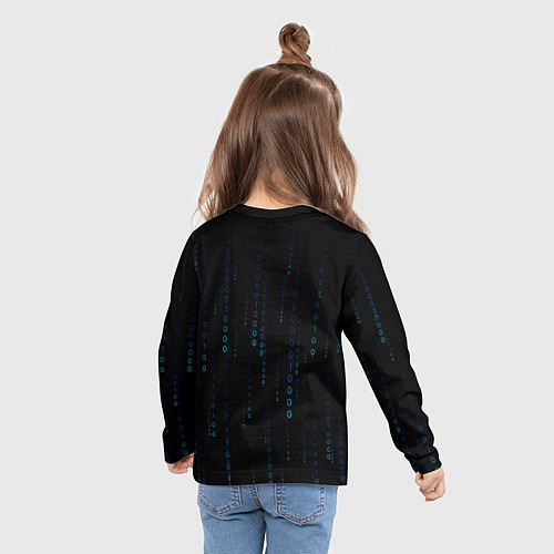 Детский лонгслив Color black blue / 3D-принт – фото 6