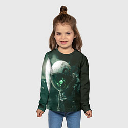 Лонгслив детский Скелет космонавта в космосе, цвет: 3D-принт — фото 2