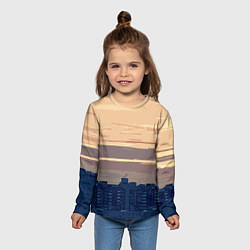 Лонгслив детский Городской пейзаж стилизованный, цвет: 3D-принт — фото 2