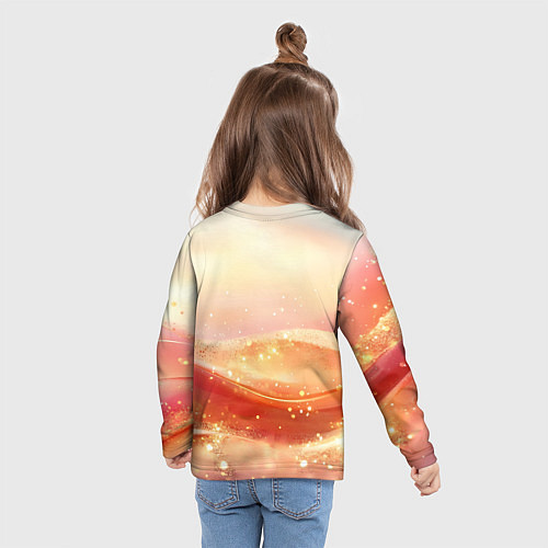 Детский лонгслив Оранжевые пески - абстракция / 3D-принт – фото 6