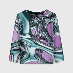 Детский лонгслив Металлическая абстракция на фиолетовом фоне