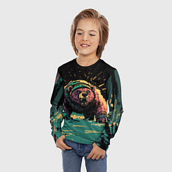 Лонгслив детский Медведь в гневе, цвет: 3D-принт — фото 2