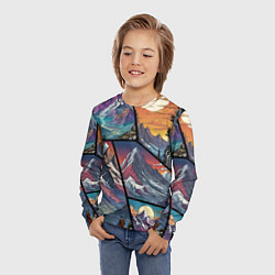 Лонгслив детский Горы в стиле фэнтези, цвет: 3D-принт — фото 2