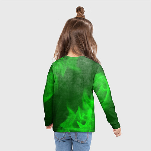 Детский лонгслив Free Fire - green gradient / 3D-принт – фото 6