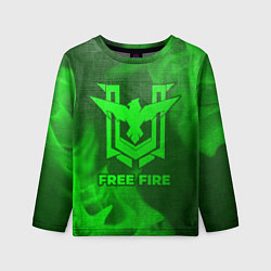 Детский лонгслив Free Fire - green gradient