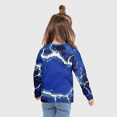 Детский лонгслив Russia blue abstract / 3D-принт – фото 6