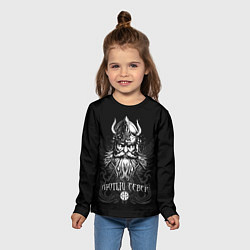 Лонгслив детский Языческий северный бог - лютый север, цвет: 3D-принт — фото 2