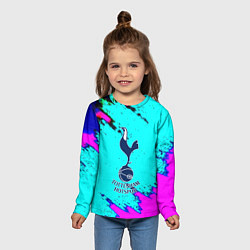 Лонгслив детский Тоттенхэм неоновые краски, цвет: 3D-принт — фото 2