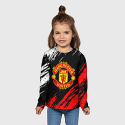 Лонгслив детский Манчестер юнайтед краски текстура, цвет: 3D-принт — фото 2