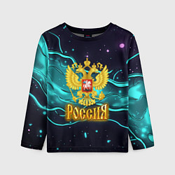 Лонгслив детский Россия - березовая абстракция, цвет: 3D-принт