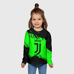 Лонгслив детский Juventus черные краски, цвет: 3D-принт — фото 2