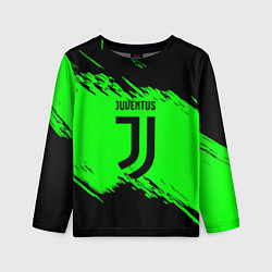Лонгслив детский Juventus черные краски, цвет: 3D-принт