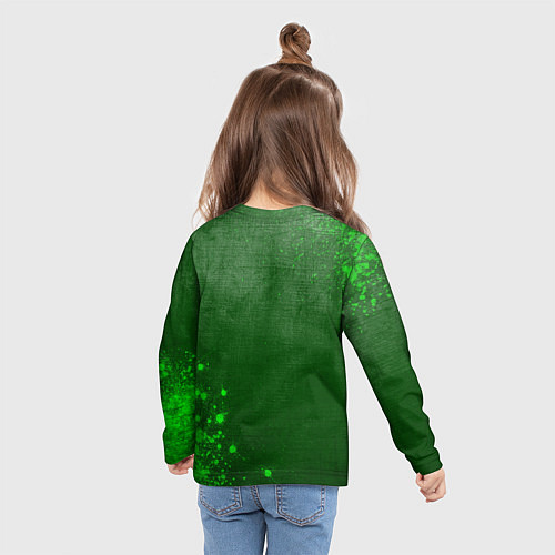 Детский лонгслив Mini - green gradient вертикально / 3D-принт – фото 6