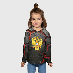 Лонгслив детский Герб России черные плиты, цвет: 3D-принт — фото 2