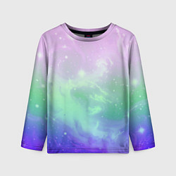 Детский лонгслив Космический бледный розово-синий