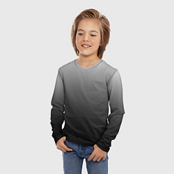 Лонгслив детский Текстурированный градиент тёмно-серый, цвет: 3D-принт — фото 2