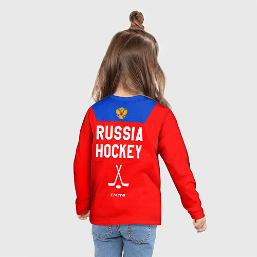 Детский лонгслив Сборная России по Хоккею / 3D-принт – фото 6