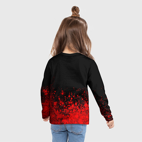 Детский лонгслив BYD - red gradient посередине / 3D-принт – фото 6