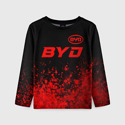 Детский лонгслив BYD - red gradient посередине