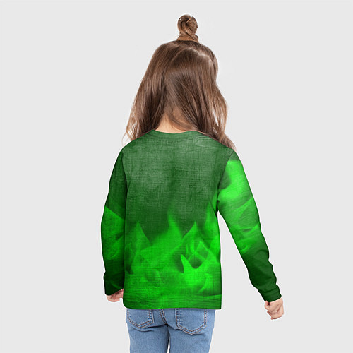 Детский лонгслив Chery - green gradient посередине / 3D-принт – фото 6